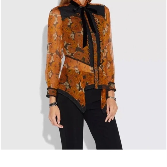 Coach 100% silk blouse - Picture 1 of 8